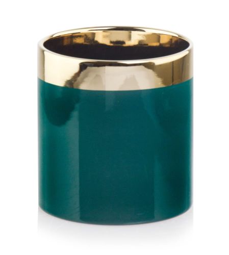 Doniczka ceramiczna Emerald zielono-złota 13x14h