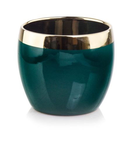 Doniczka ceramiczna Emerald zielono-złota 15x12h