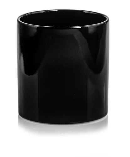 Doniczka Ceramiczna czarna cylinder 16x15cm