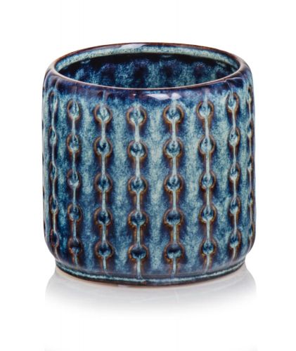 Doniczka Ceramiczna vintage niebieska 14x13 cm