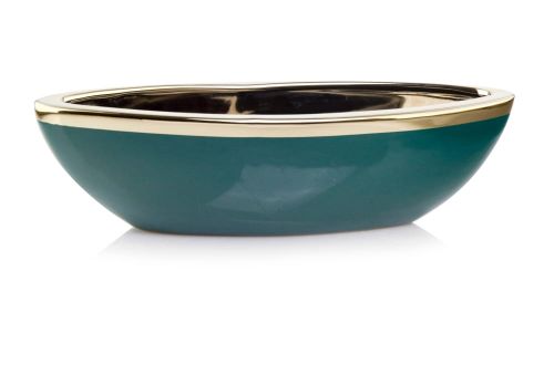 Doniczka ceramiczna Emerald ziolono-złota 40x14x11