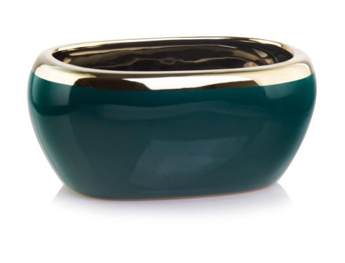 Doniczka ceramiczna Emerald ziolono-złota 27x17x13h
