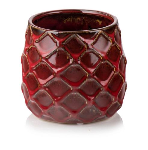 Doniczka Ceramiczna vintage czerwona 12x11 cm