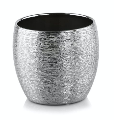Doniczka Ceramiczna srebrna Glamour 15x12h