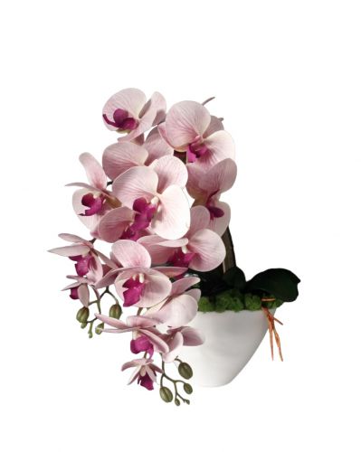 Kompozycja sztuczny Storczyk orchidea różowo fioletowy