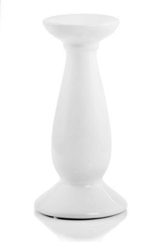 Świecznik ceramiczny Piano biały 11x18cm